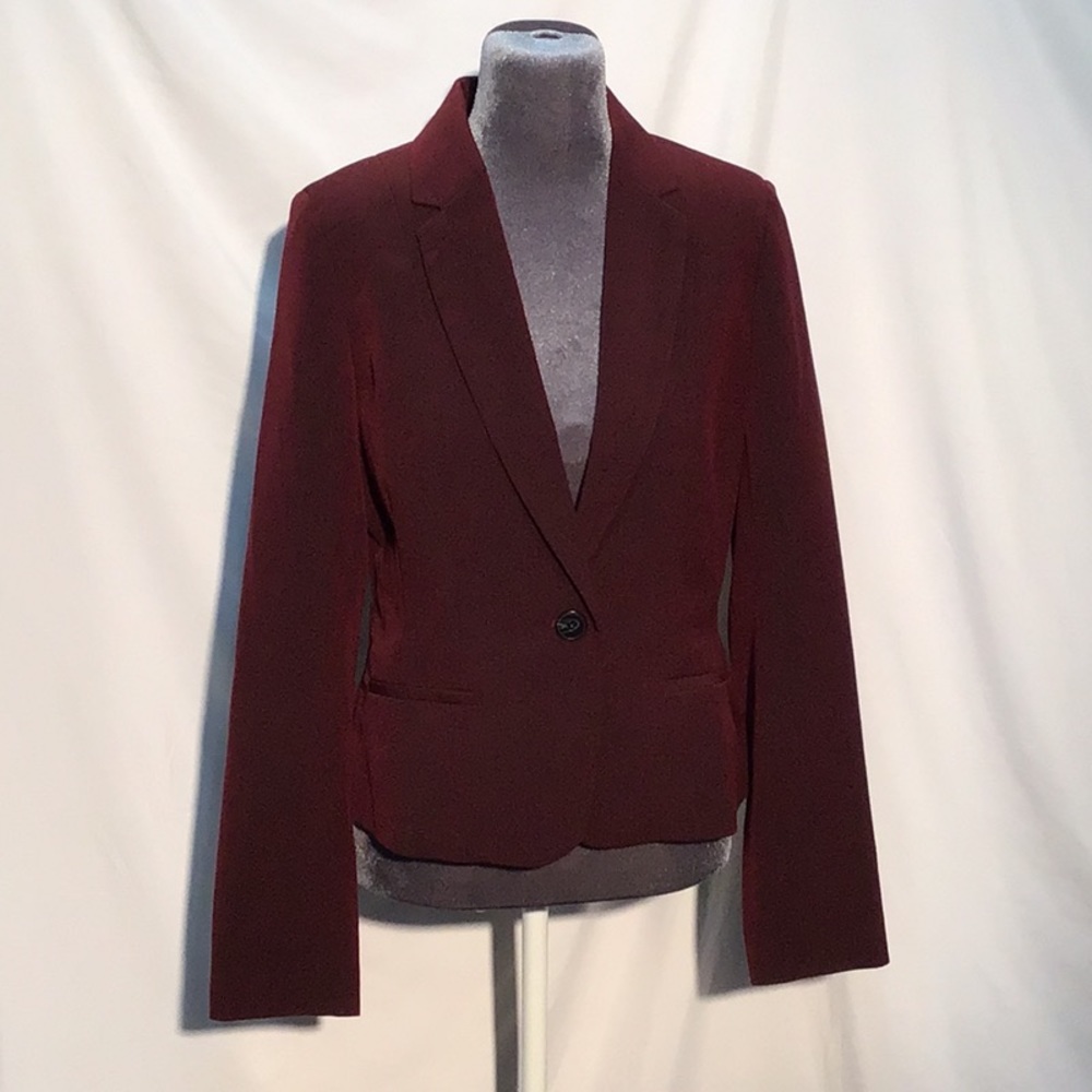 Worthington Burgundy Single-Button Blazer